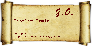 Geszler Ozmin névjegykártya